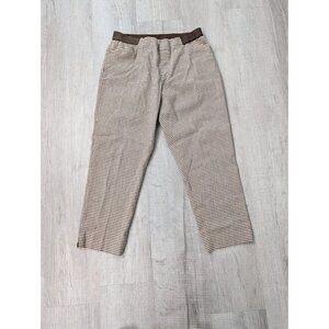UNIQLO Ankle Length Pants Pull-on w/ Elastic Waist Pants Checked 28"X23" Sz S/6